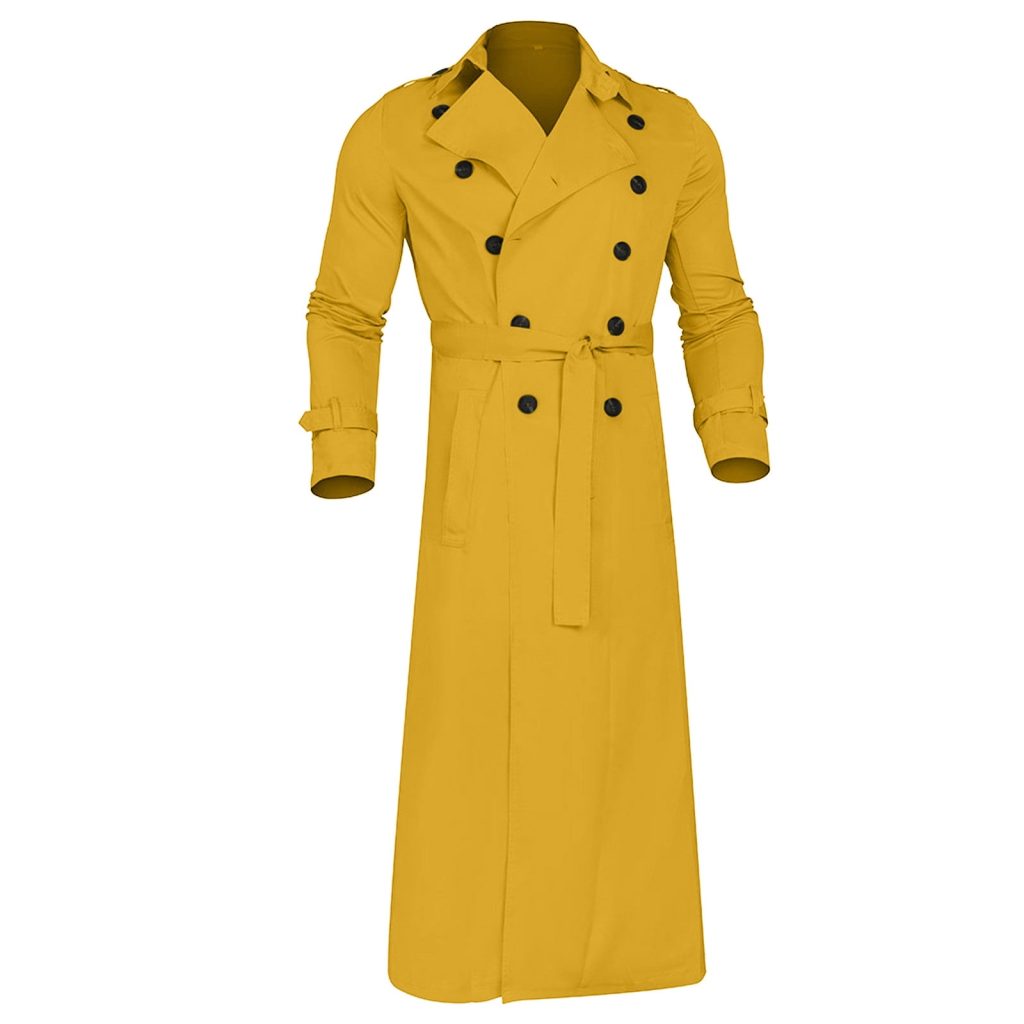 yellow trench coat