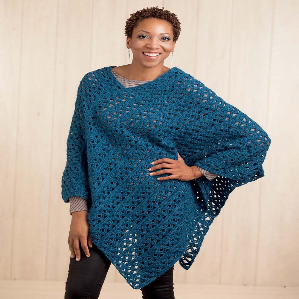 easy crochet poncho pattern free