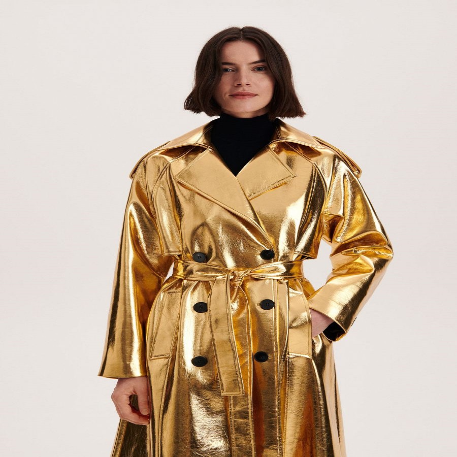 Gold trench coat: