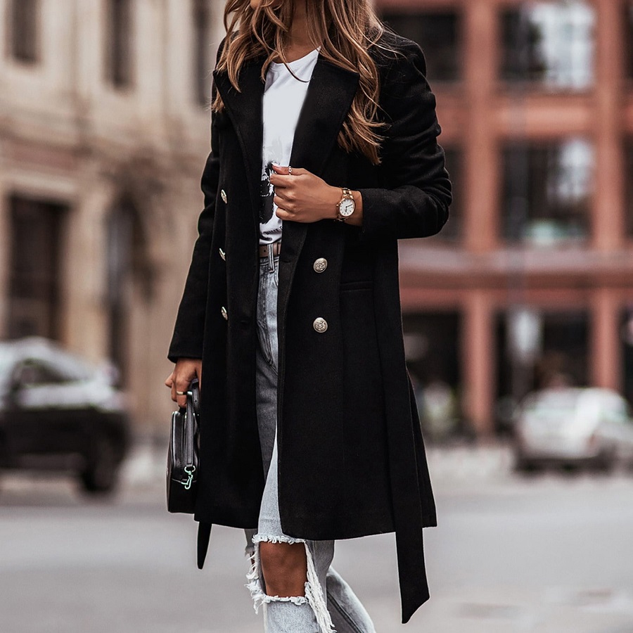 trench coat women black