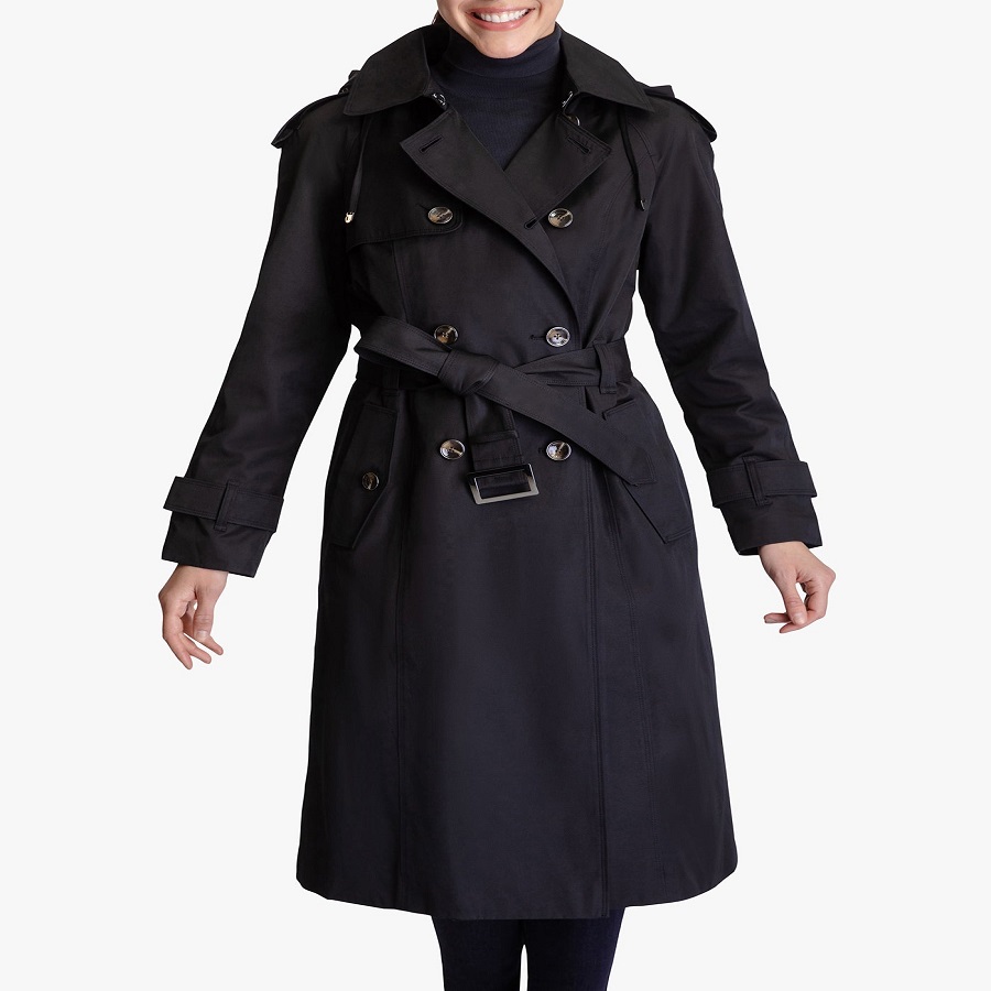 Trench coat with hoodie