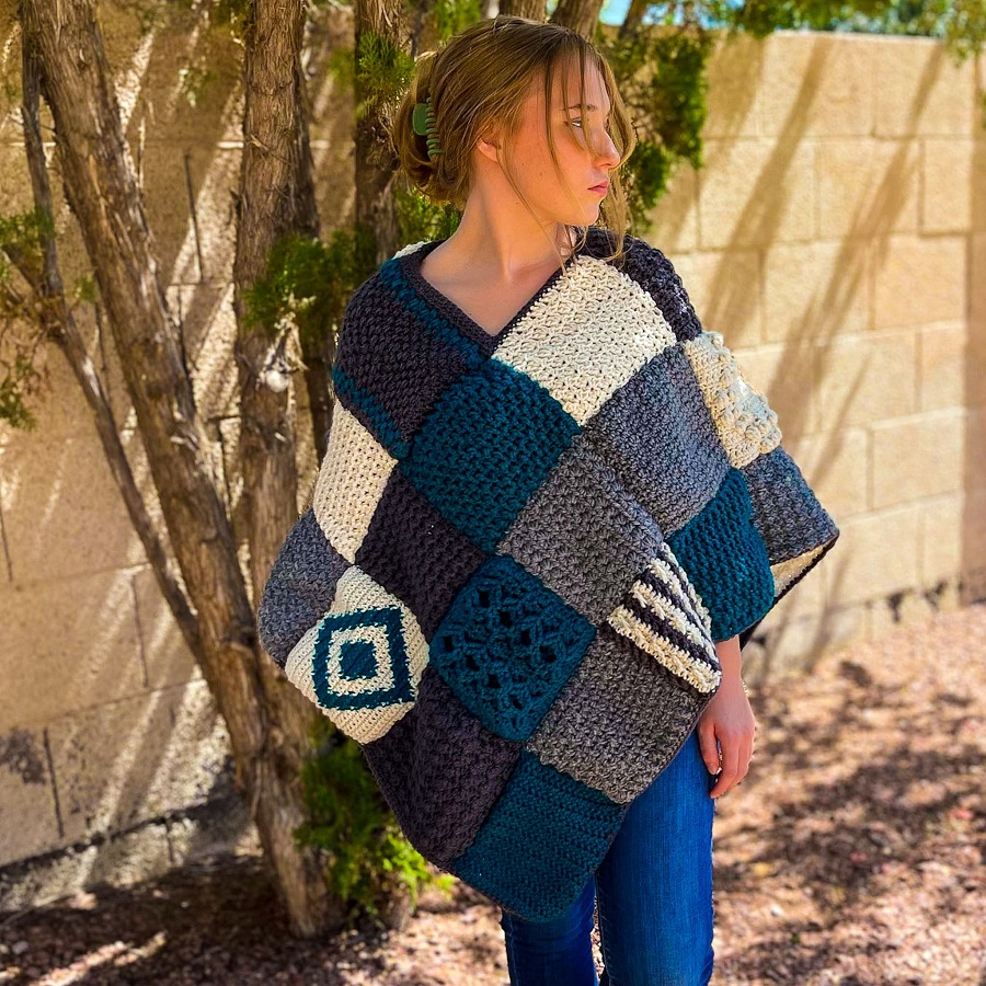 Crochet Your Own Granny Square Poncho Today