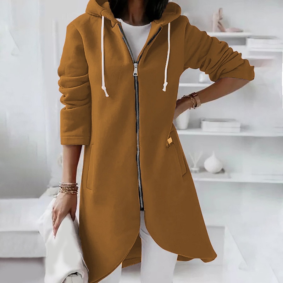 Trench coat with hoodie