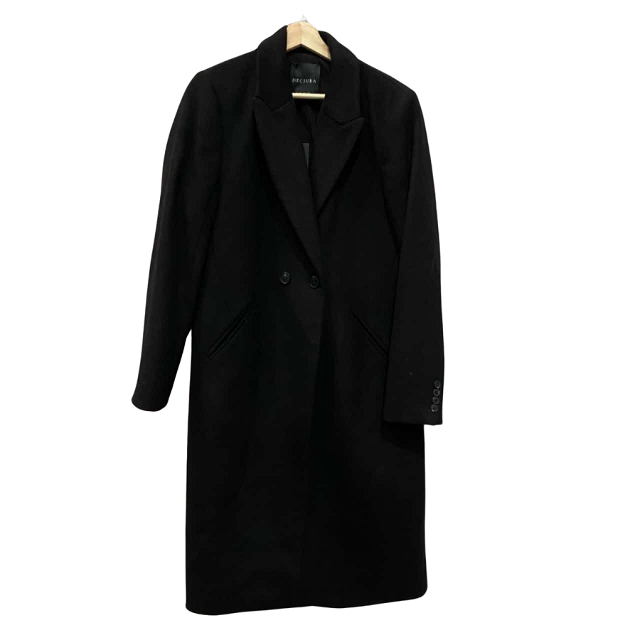 black wool trench coat