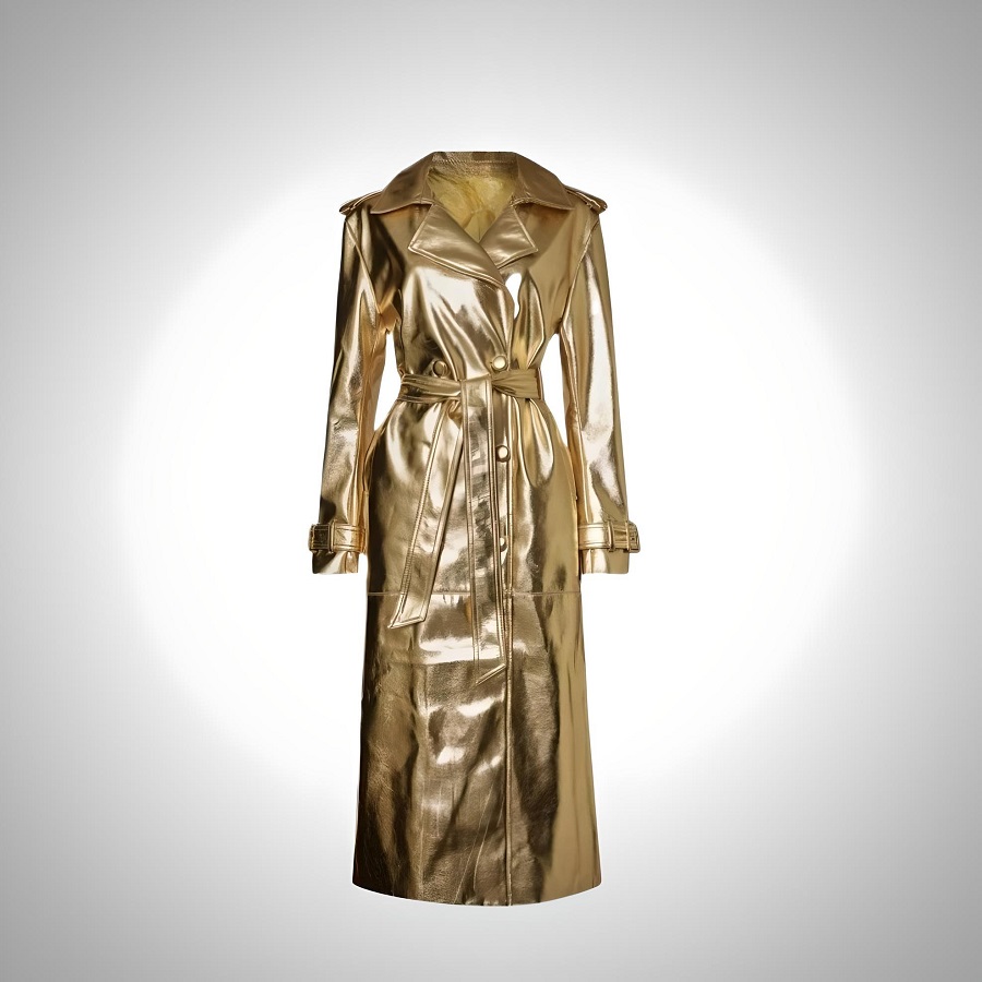 Gold trench coat: