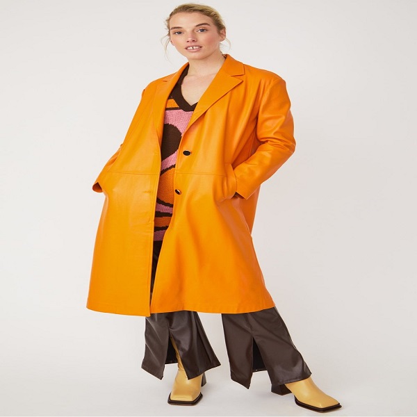 orange trench coat