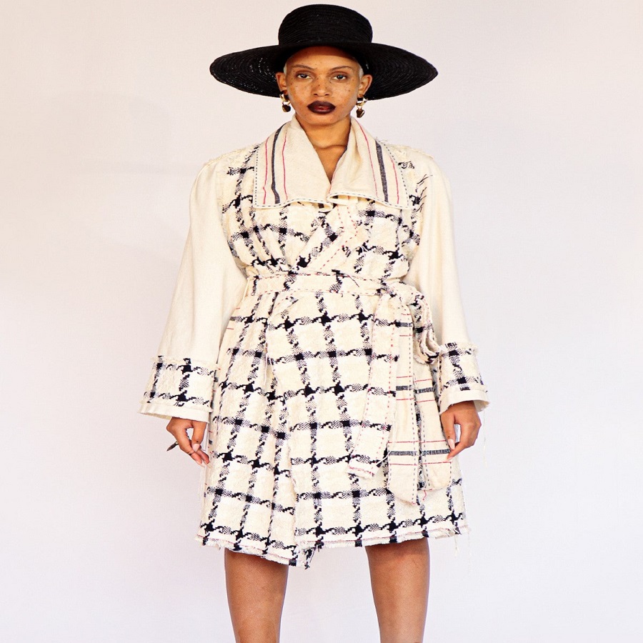 houndstooth trench coat