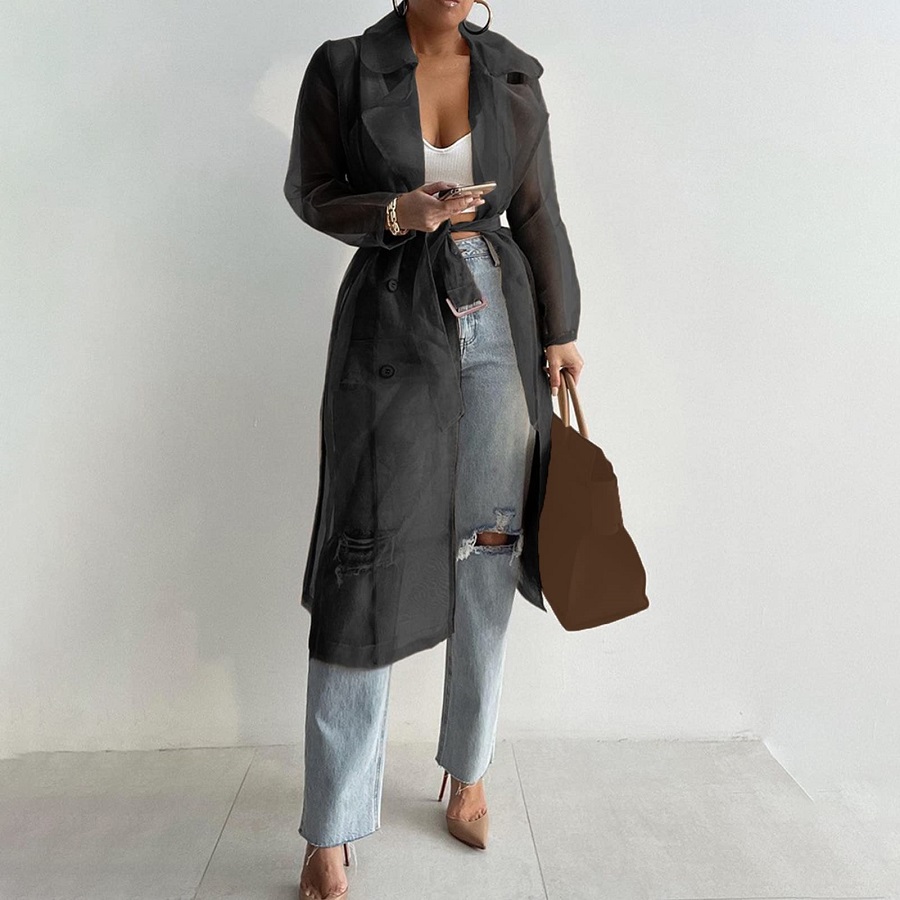 sheer trench coat