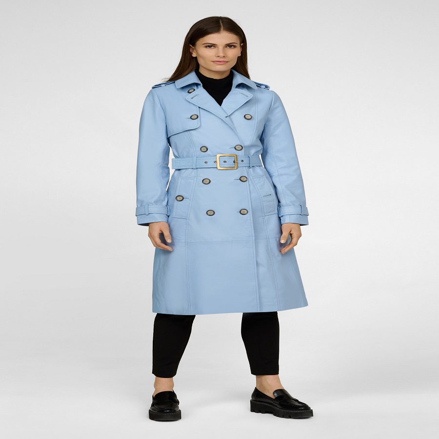 Light blue trench coat