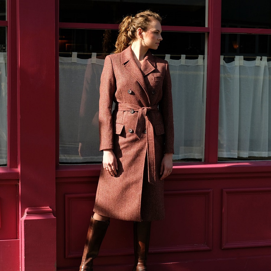 tweed trench coat