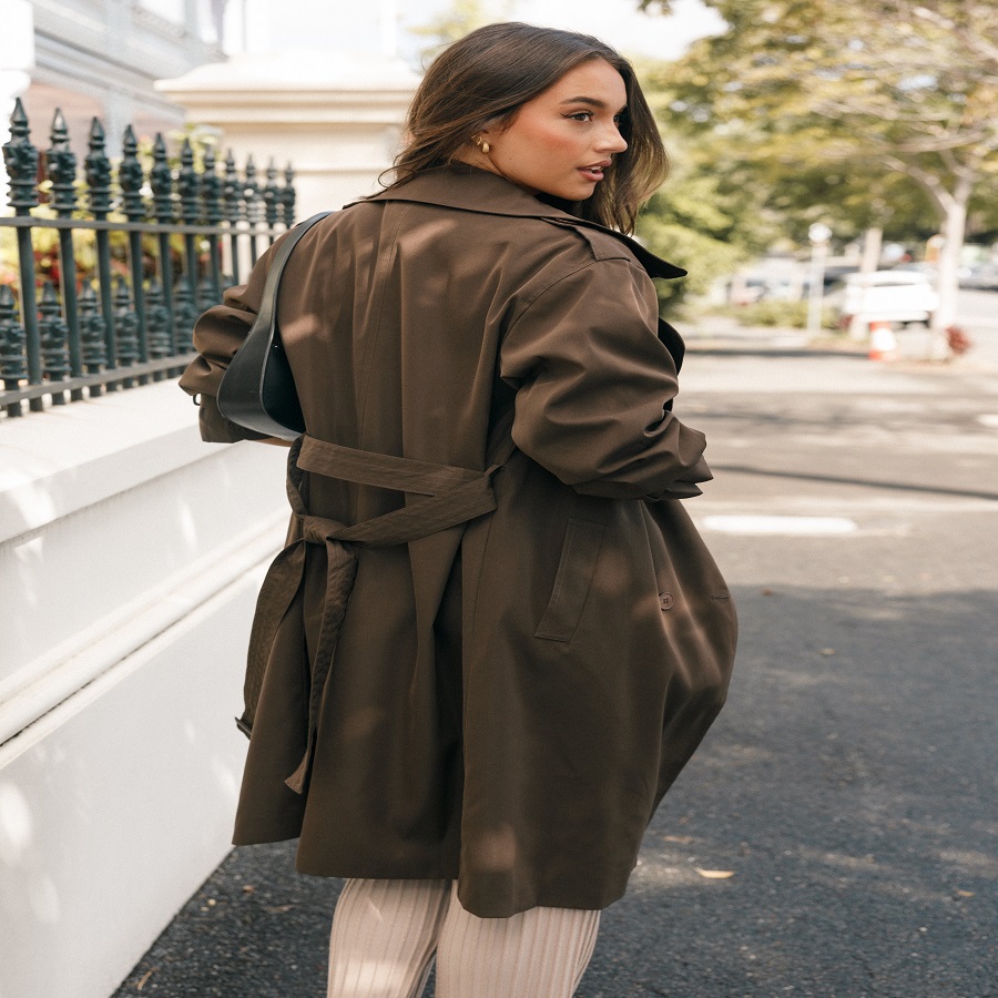 Chocolate brown trench coat