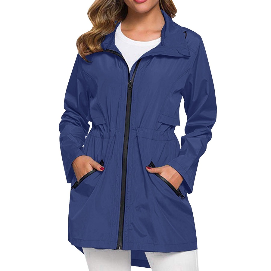 women's chic hooded waterproof jacket