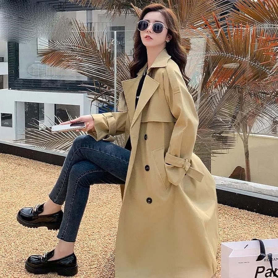 Khaki Trench Coat Womens