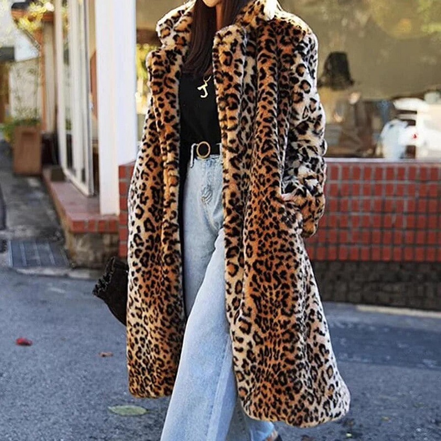 Faux fur trench coat