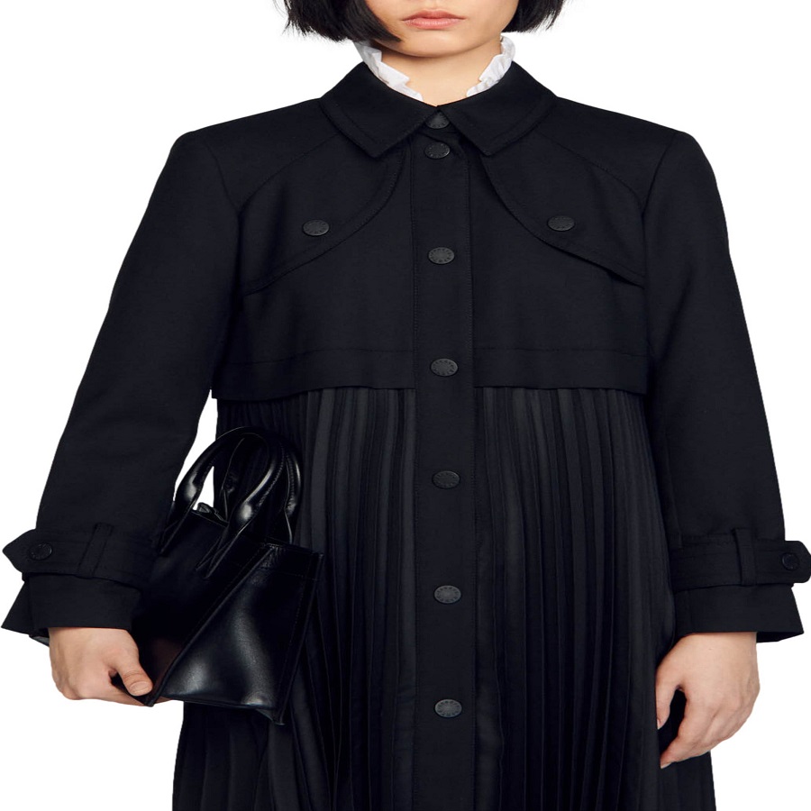 sandro pleated trench coat