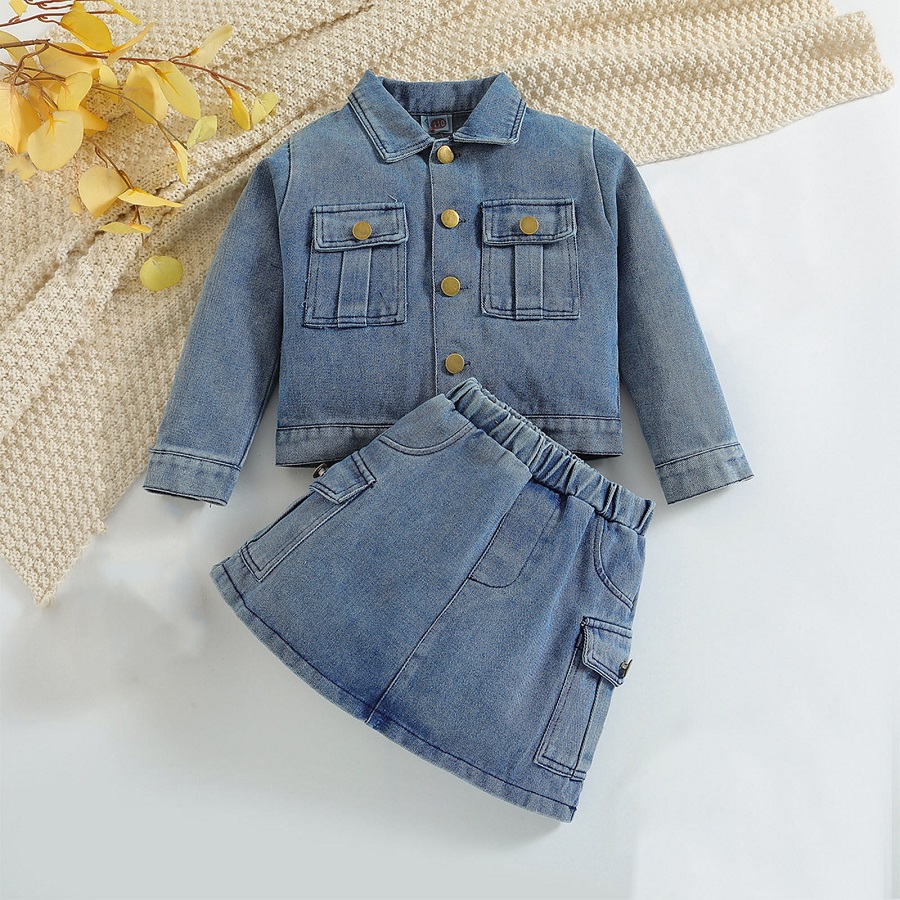 2 Piece Denim Pants and Jacket Set