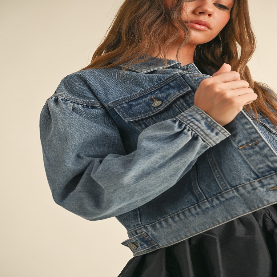 Puff Sleeve Denim Jacket