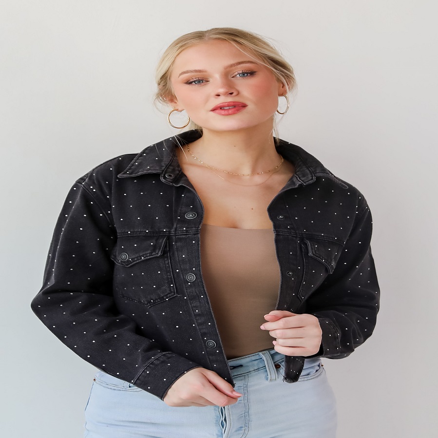 Rhinestone Denim Jacket